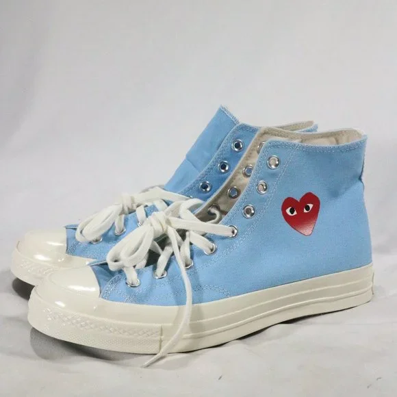 RARE Comme des Garçons PLAY x Chuck 70 High Bright Blue NEW Sz 10.5 US Men - Picture 3 of 15